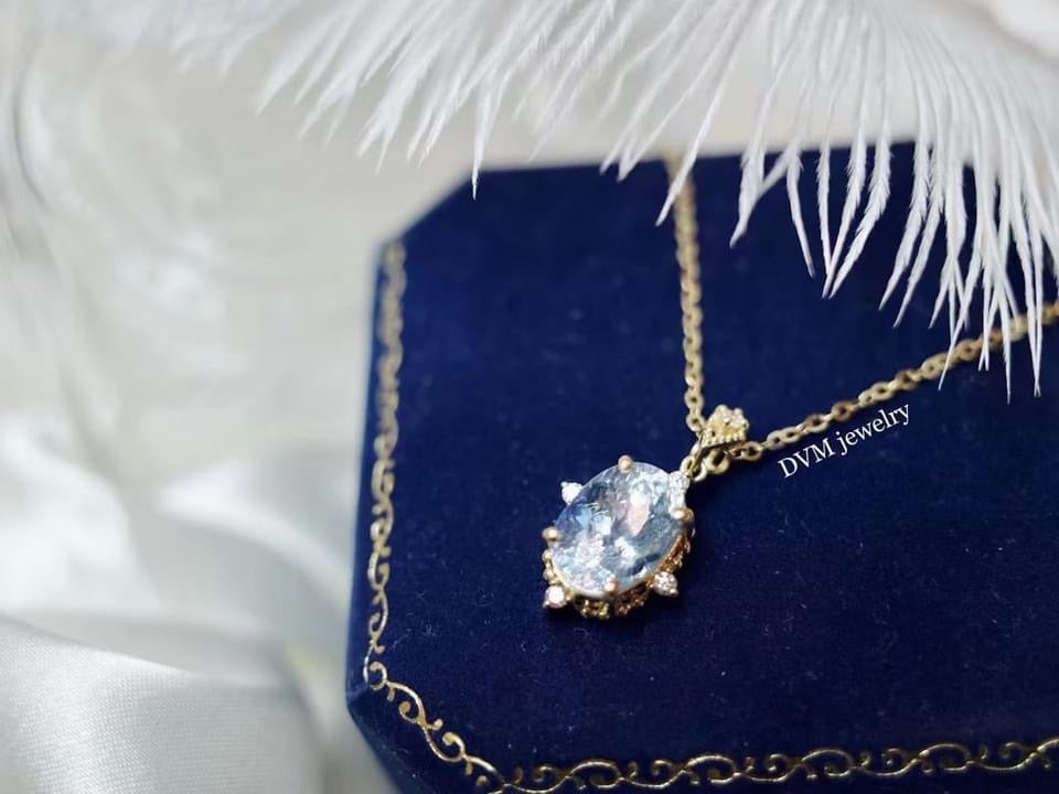 需訂製-18K GOLD AQUAMARINE PENDANT | Gpa0006
