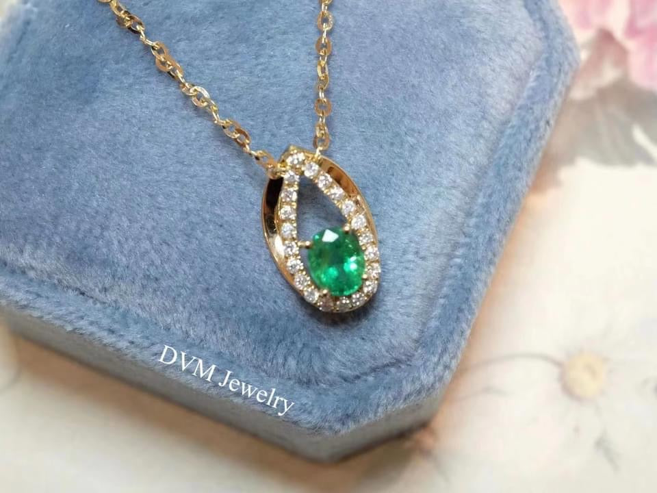 需訂製-18K GOLD EMERALD PENDANT | Gpe0001
