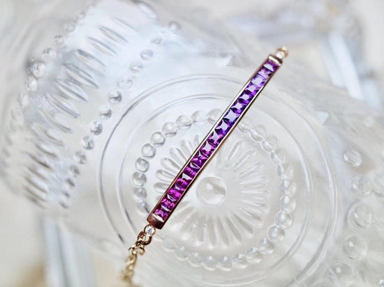需訂製-18K GOLD PURPLE SAPPHIRE BRACELET  | Gbs0008