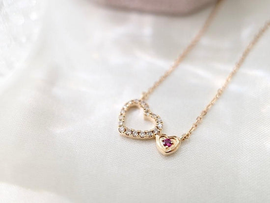 18K GOLD RUBY DIAMOND NECKLACE | Dnw0038