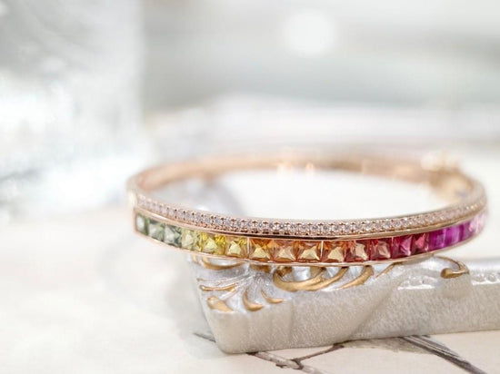 需訂製-18K GOLD RAINBOW SAPPHIRE BRACELET | Gbr0002