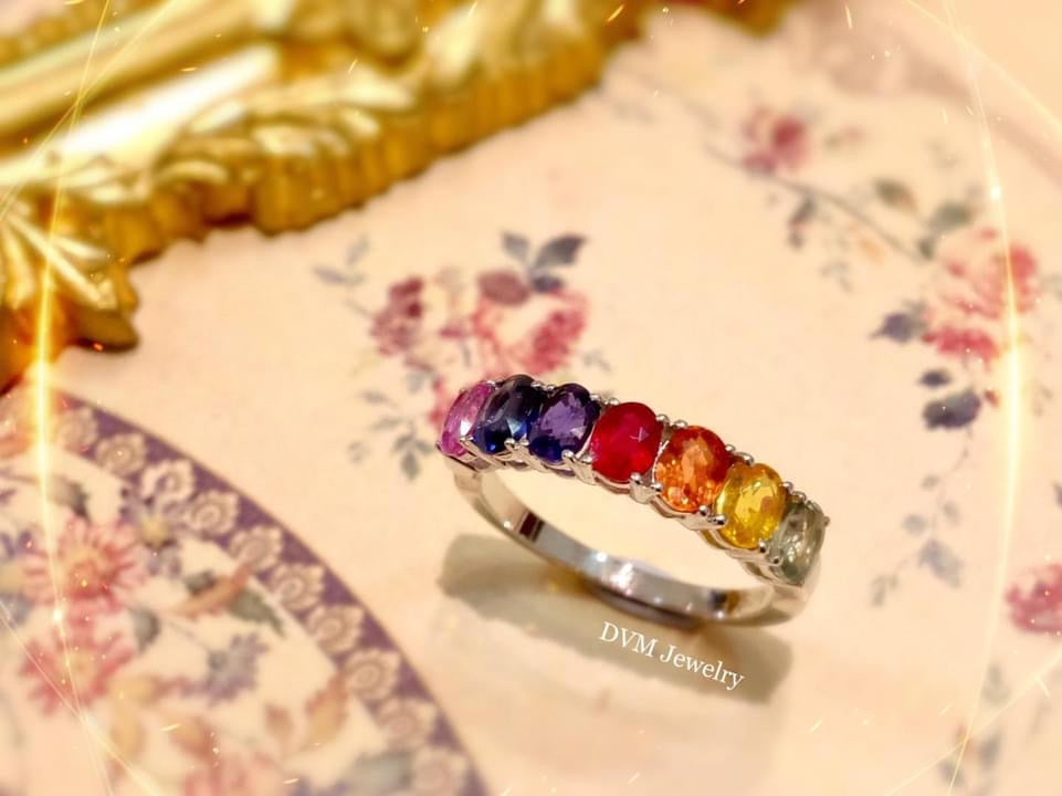 需訂製-18K GOLD RAINBOW SAPPHIRE RING | Grr0017