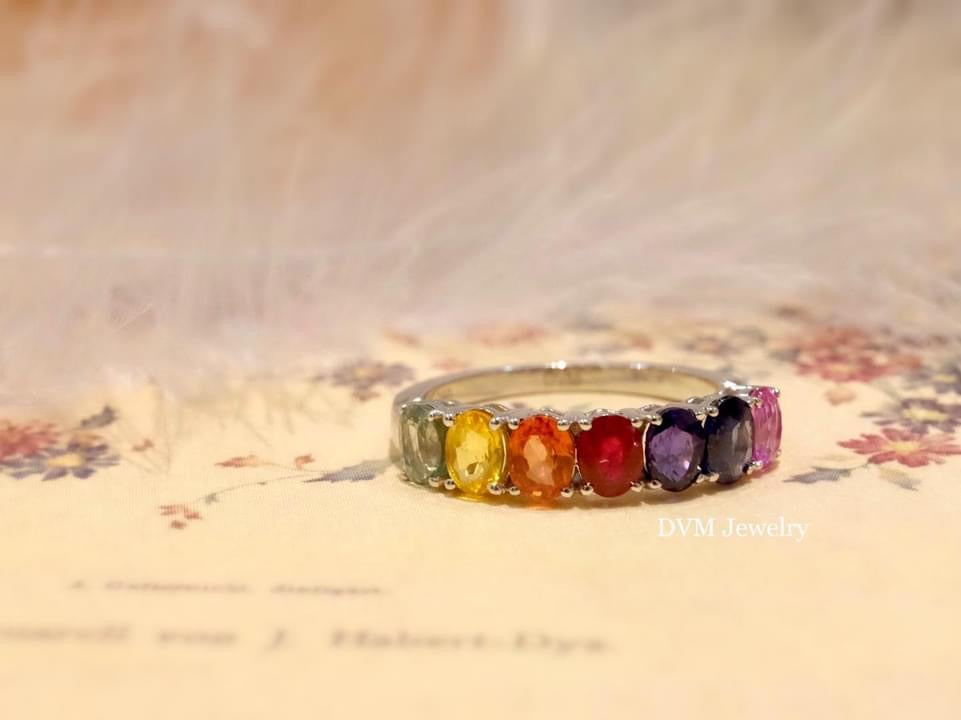需訂製-18K GOLD RAINBOW SAPPHIRE RING | Grr0017