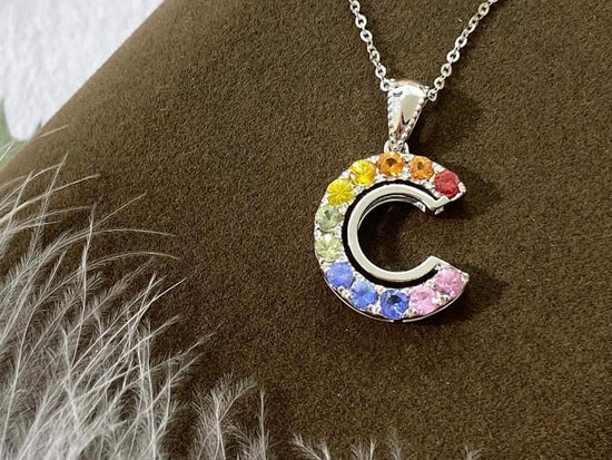 需訂製-18K GOLD RAINBOW SAPPHIRE PENDANT | Gprr0001