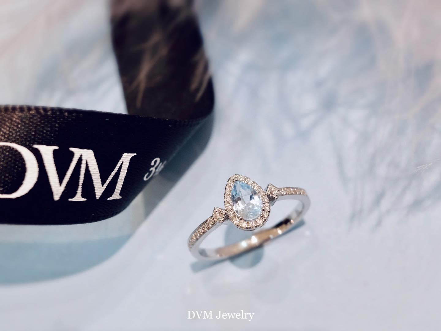 18K GOLD AQUAMARINE DIAMOND RING | Gra0003