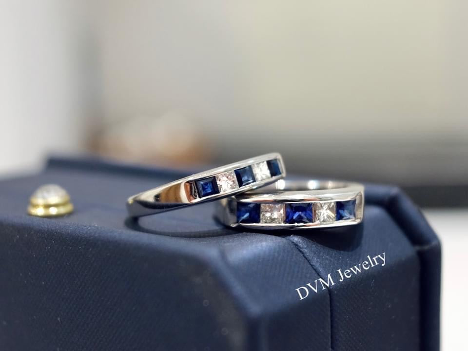 PT 900 SAPPHIRE DIAMOND RING Vrs0017