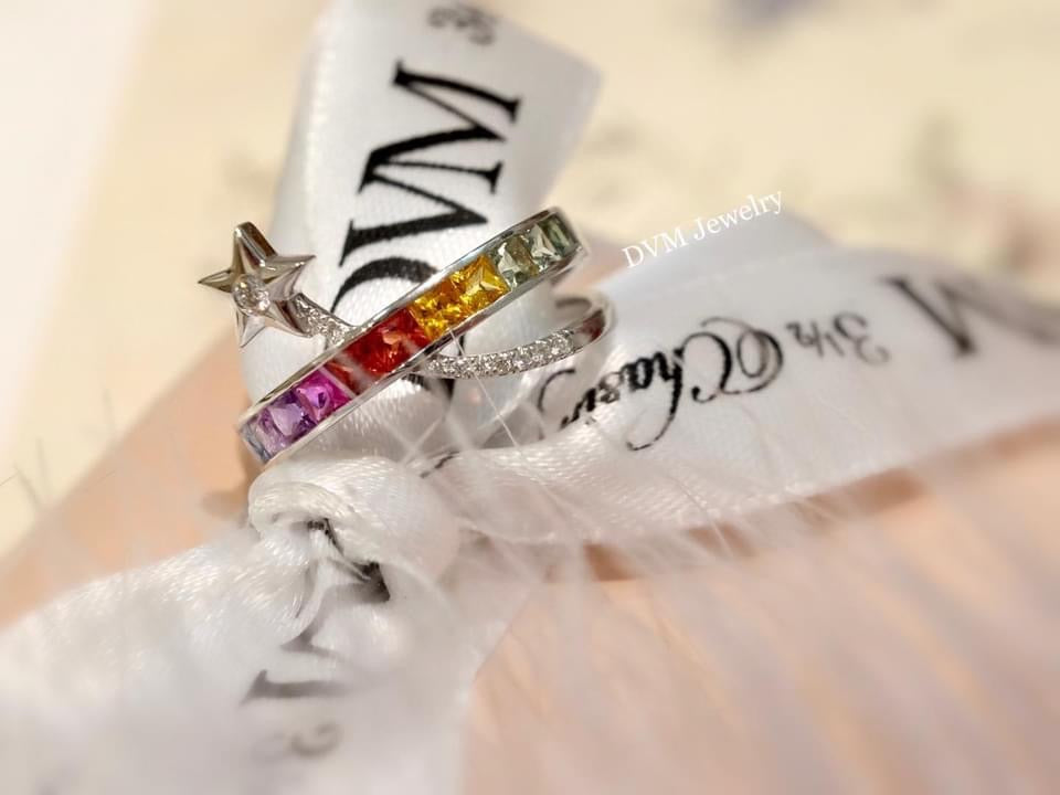 需訂製-18K GOLLD RAINBOW SAPPHIRE RING | Grr0013