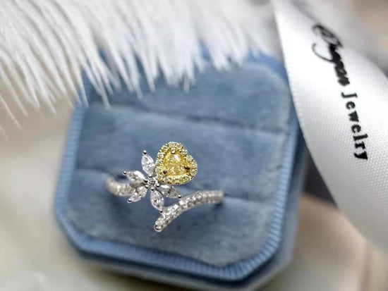 18K GOLD YELLOW DIAMOND RING | Dry0005