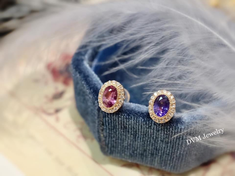 需訂製-18K GOLD PURPLE SAPPHIRE EARRING | Ges0012