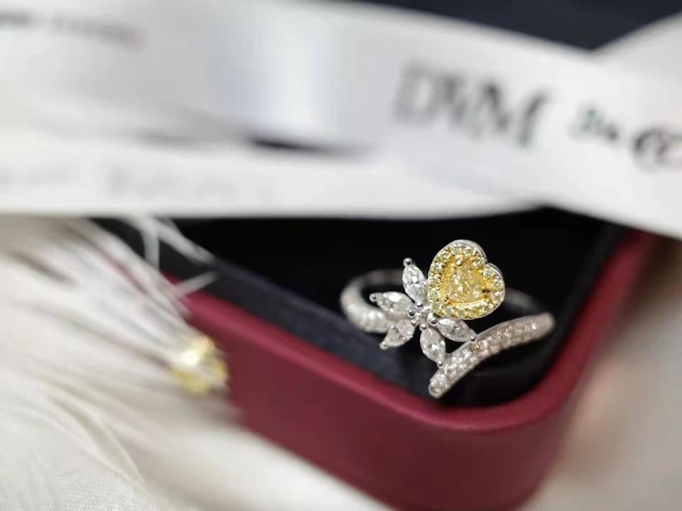 18K GOLD YELLOW DIAMOND RING | Dry0005