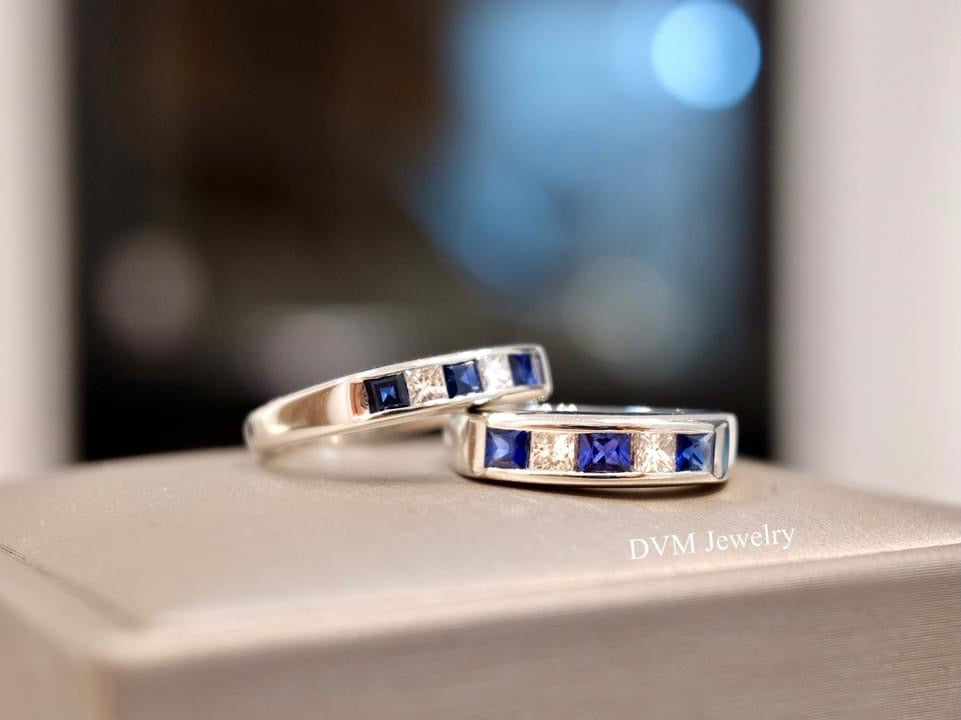 PT 900 SAPPHIRE DIAMOND RING | Vrs0016