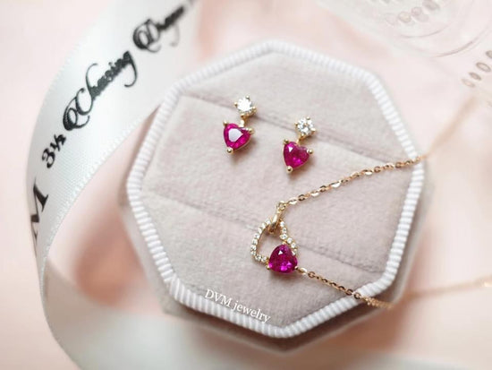 18K GOLD PINK RUBY NECKLACE | Gnru0001
