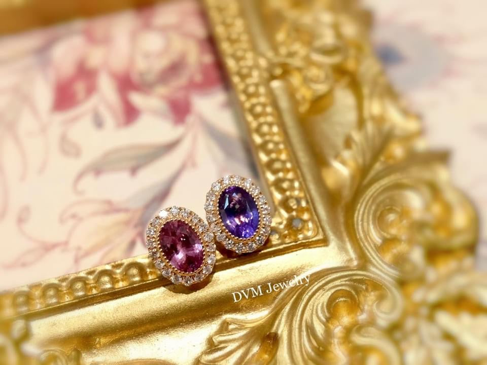 需訂製-18K GOLD PURPLE SAPPHIRE EARRING | Ges0012