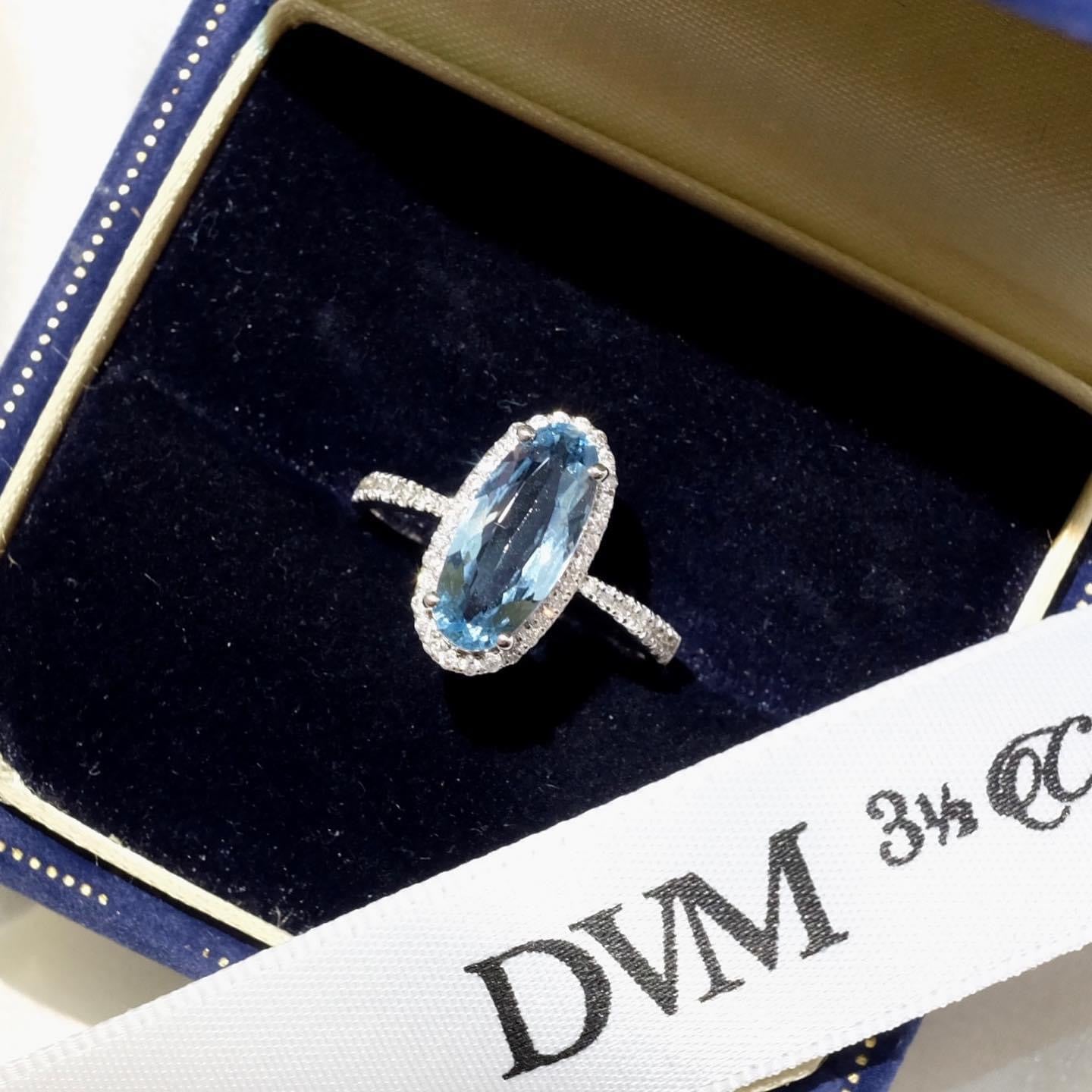 需訂製-18K GOLD AQUAMARINE DIAMOND RING | Gra0008