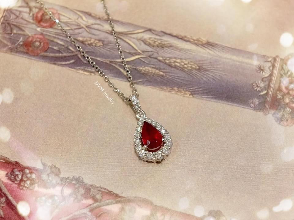 需訂製-18K GOLD RUBY DIAMOND PENDANT | Gpru0002