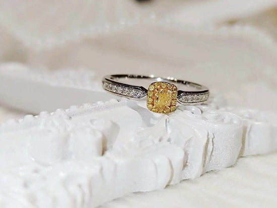 18K GOLD YELLOW DIAMOND RING | Dry0007