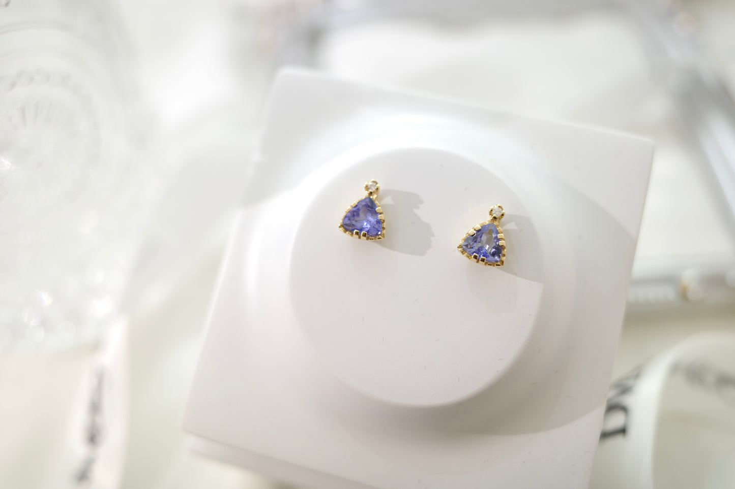 需訂製-18K GOLD TANZANITE EARRING | Geta0001