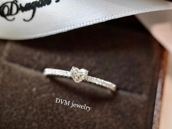 需訂製-18K GOLD HEART SHAPED DIAMOND RING | Drw0043