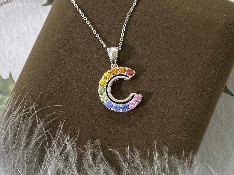 需訂製-18K GOLD RAINBOW SAPPHIRE PENDANT | Gprr0001