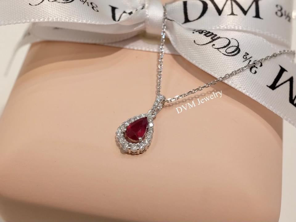 需訂製-18K GOLD RUBY DIAMOND PENDANT | Gpru0002