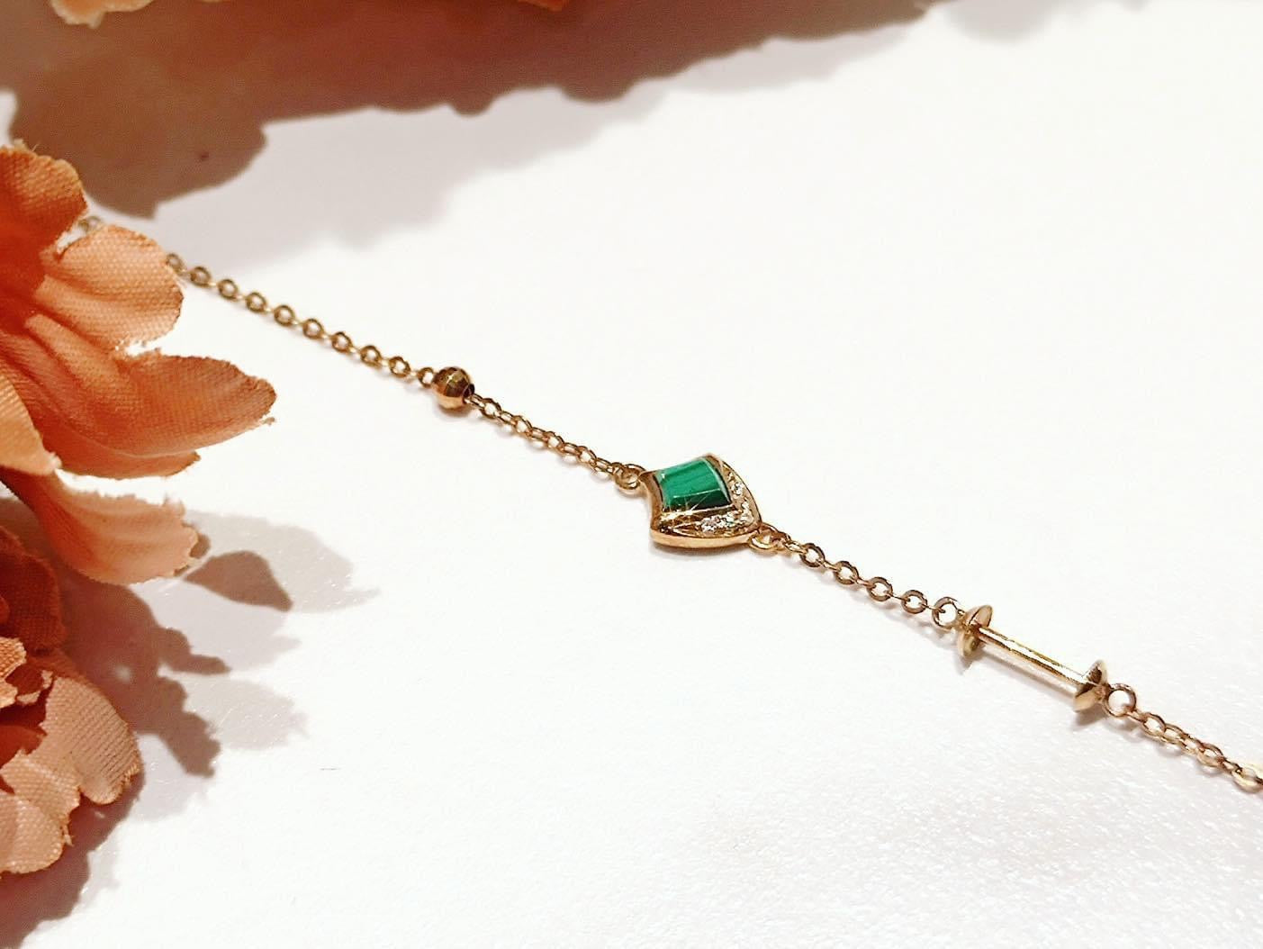 18K GOLD MALACHITE BRACELET | Gb0002