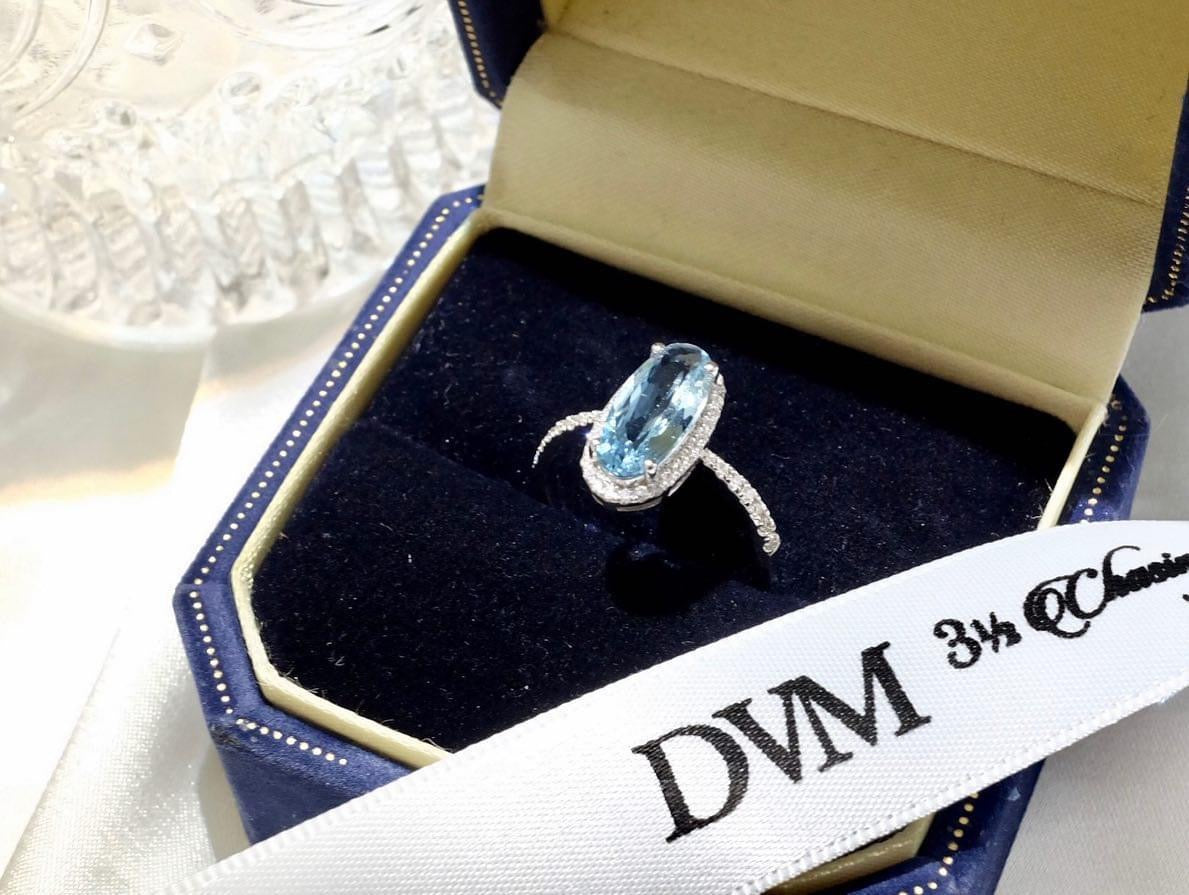 需訂製-18K GOLD AQUAMARINE DIAMOND RING | Gra0008