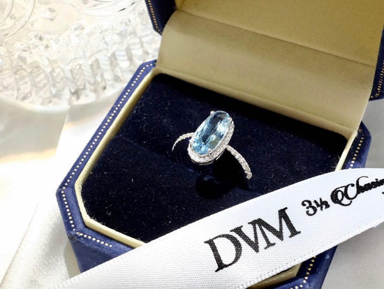 需訂製-18K GOLD AQUAMARINE DIAMOND RING | Gra0008