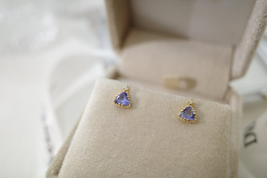需訂製-18K GOLD TANZANITE EARRING | Geta0001