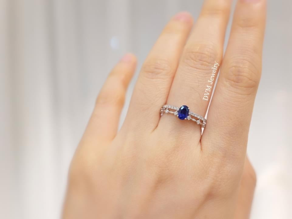 需訂製-18K GOLD SAPPHIRE DIAMOND RING | Grs0027