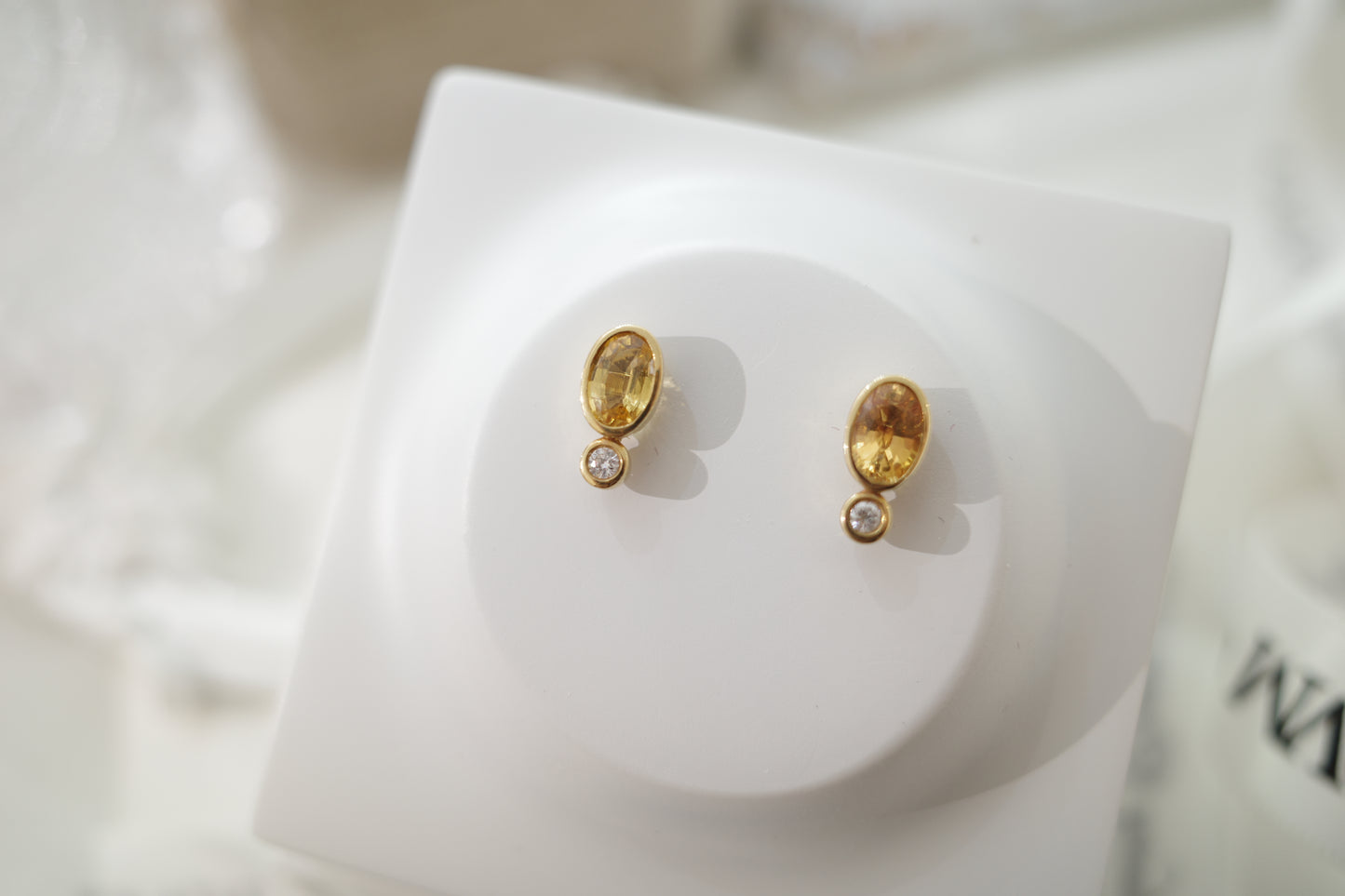 需訂製-18K GOLD YELLOW SAPPHIRE EARRING | Ges0010