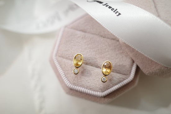 需訂製-18K GOLD YELLOW SAPPHIRE EARRING | Ges0010