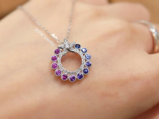 需訂製-18K GOLD PURPLE SAPPHIRE PENDANT  | Gpr0002