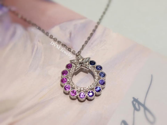 需訂製-18K GOLD PURPLE SAPPHIRE PENDANT  | Gpr0002