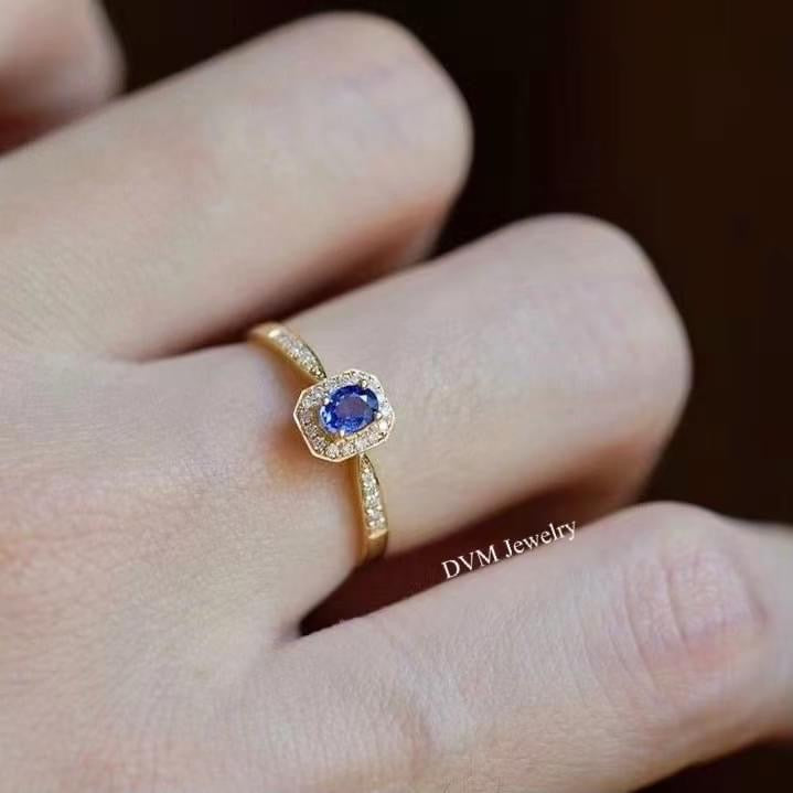 需訂製-18K GOLD SAPPHIRE DIAMOND RING