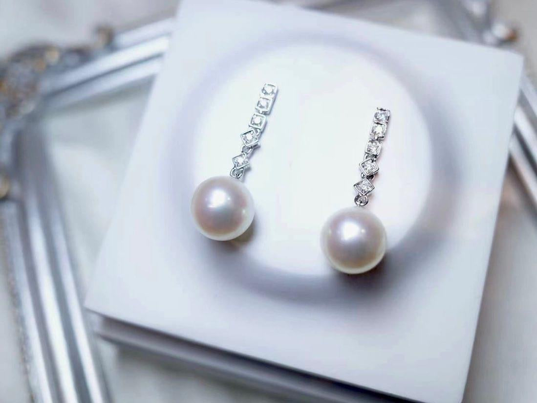 需訂製-18K GOLD DIAMOND PEARL EARRING | Pe0020