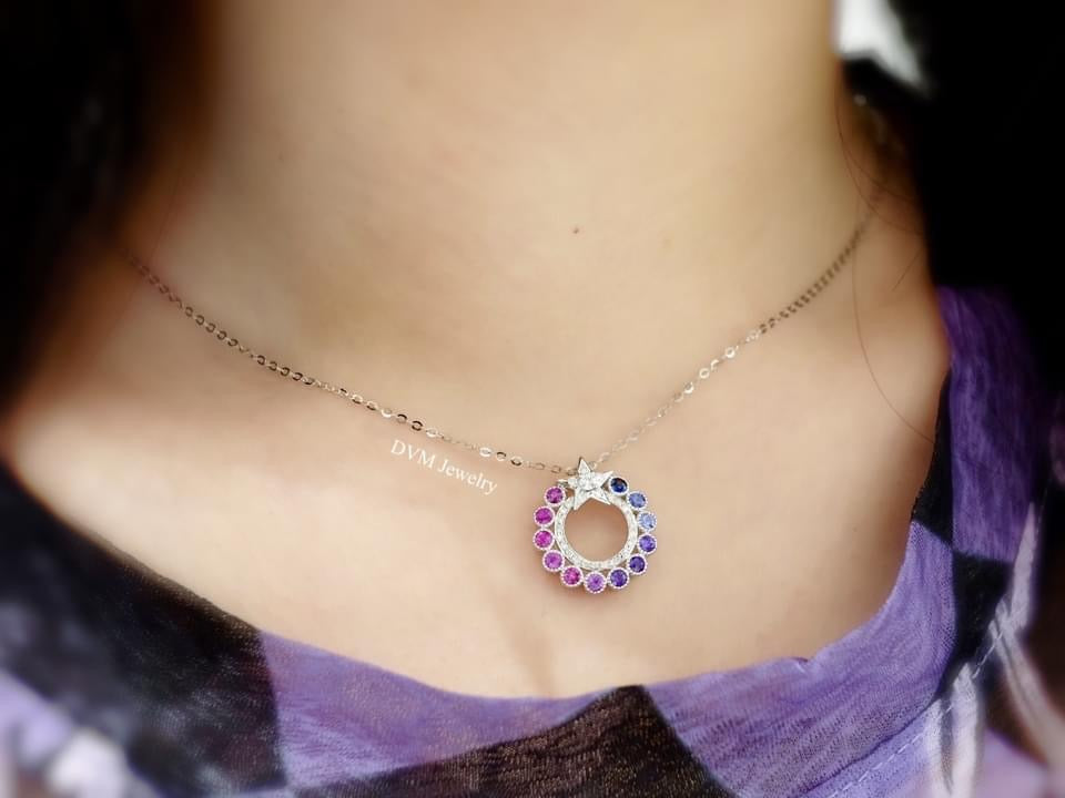 需訂製-18K GOLD PURPLE SAPPHIRE PENDANT  | Gpr0002