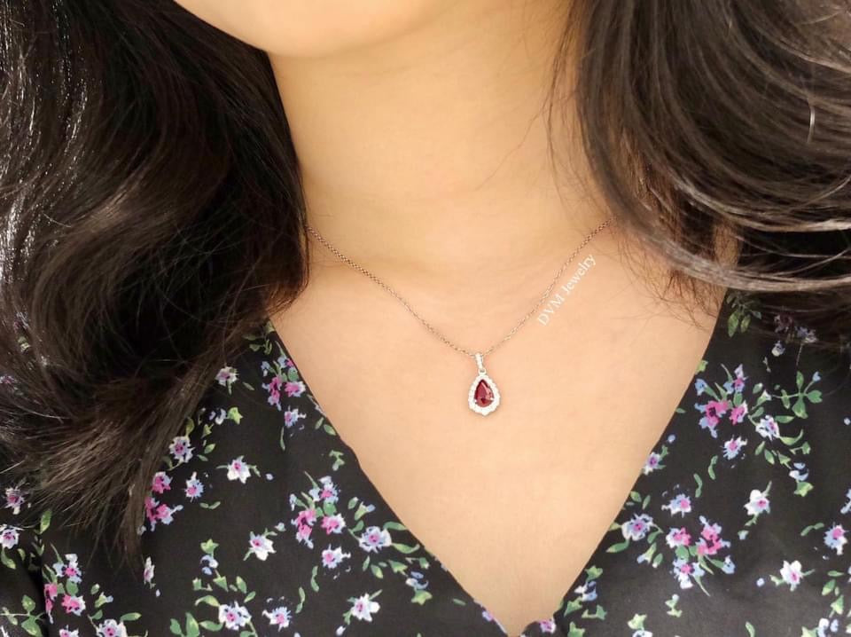 需訂製-18K GOLD RUBY DIAMOND PENDANT | Gpru0002