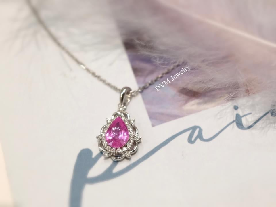 需訂製-18K GOLD PINK SAPPHIRE PENDANT | Gps0016