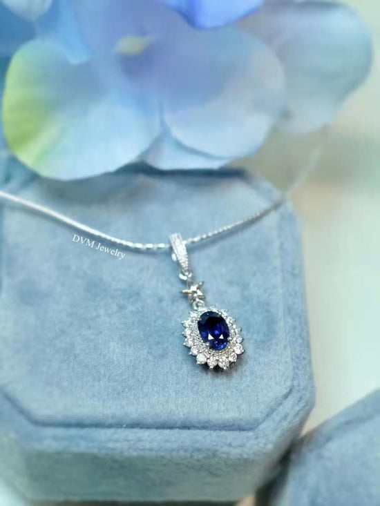 需訂製-18K GOLD SAPPHIRE PENDANT | Gps0019