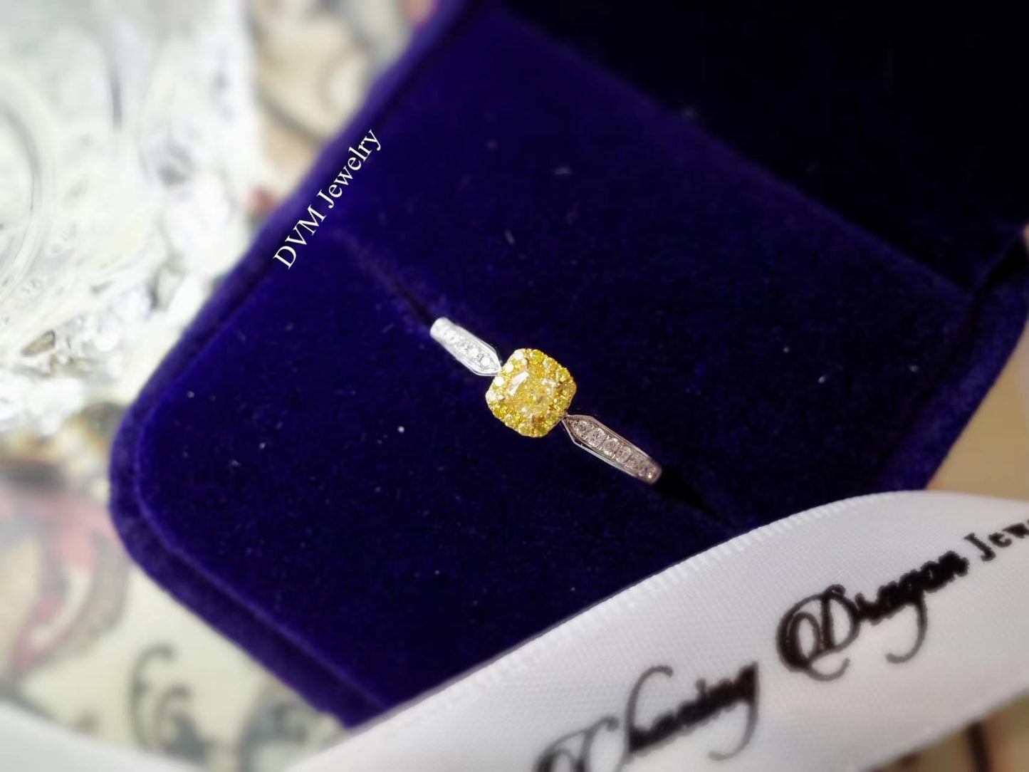 18K GOLD YELLOW DIAMOND RING | Dry0007