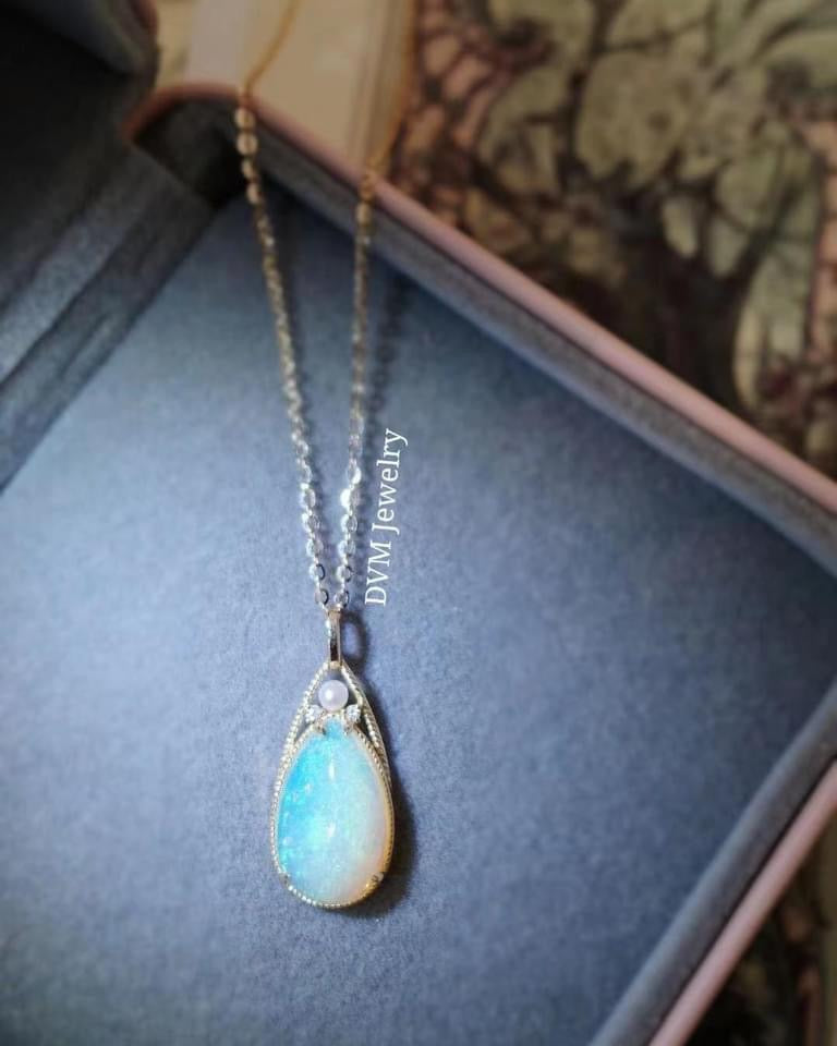 需訂製-18K GOLD OPAL NECKLACE | Gno0009