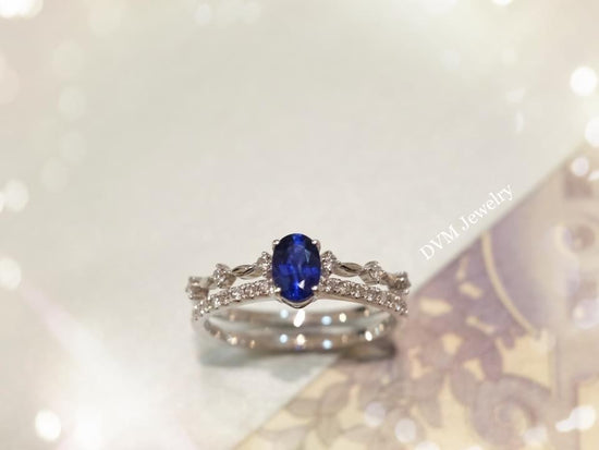 需訂製-18K GOLD SAPPHIRE DIAMOND RING | Grs0027