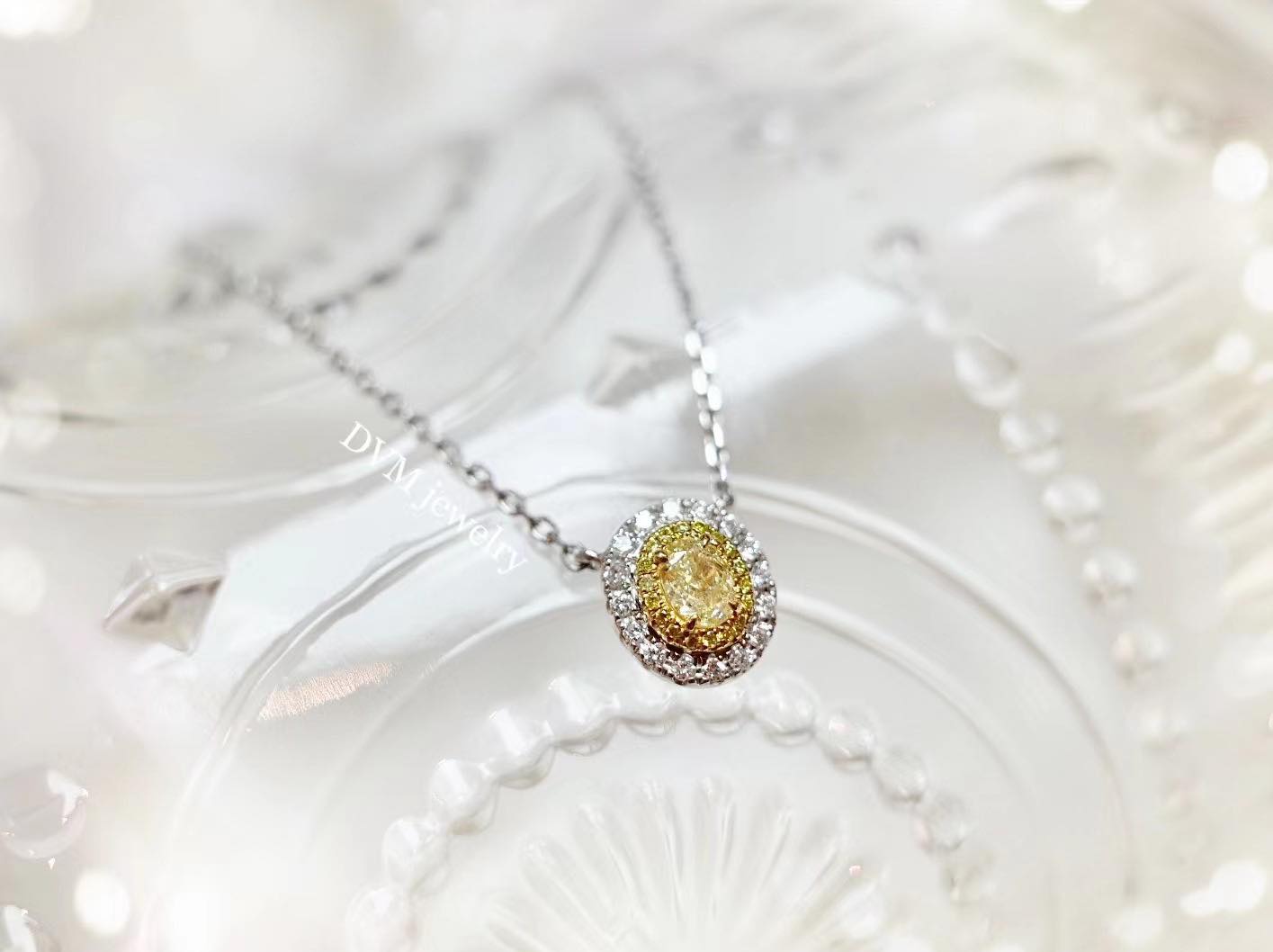 18K GOLD YELLOW DIAMOND NECKLACE | Dny0004