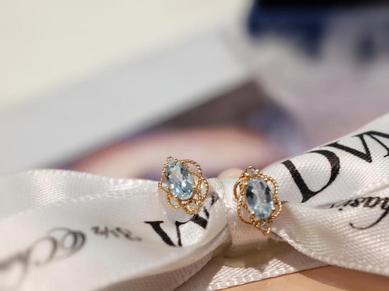 需訂製-18K GOLD AQUAMARINE EARRING | Gea0002