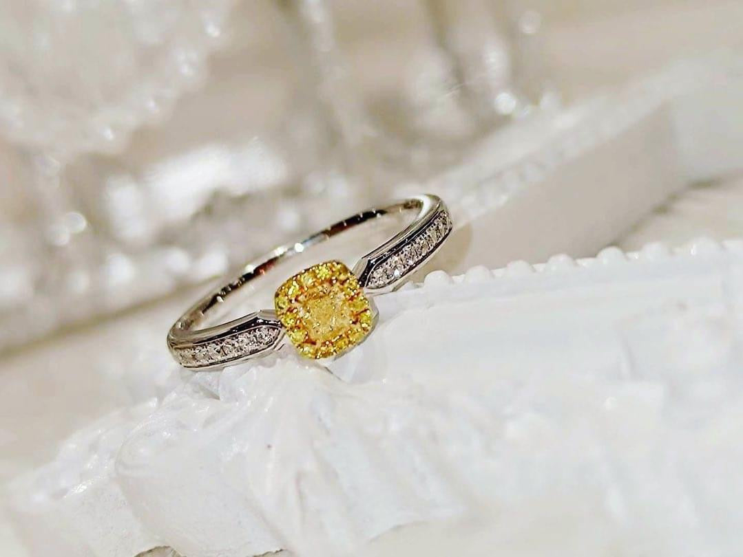 18K GOLD YELLOW DIAMOND RING | Dry0007