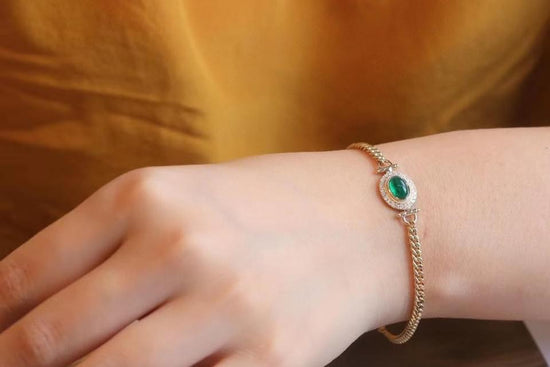 需訂製-18K GOLD EMERALD BRACELET
