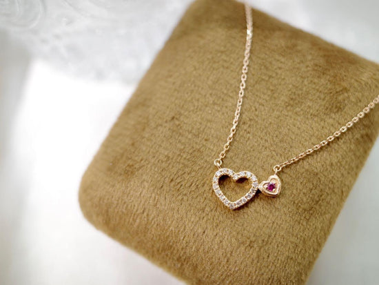 18K GOLD RUBY DIAMOND NECKLACE | Dnw0038