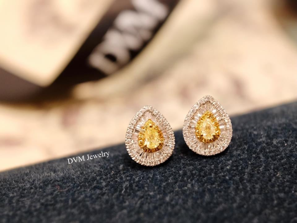 需訂製-18K GOLD YELLOW DIAMOND EARRING | Dey0001