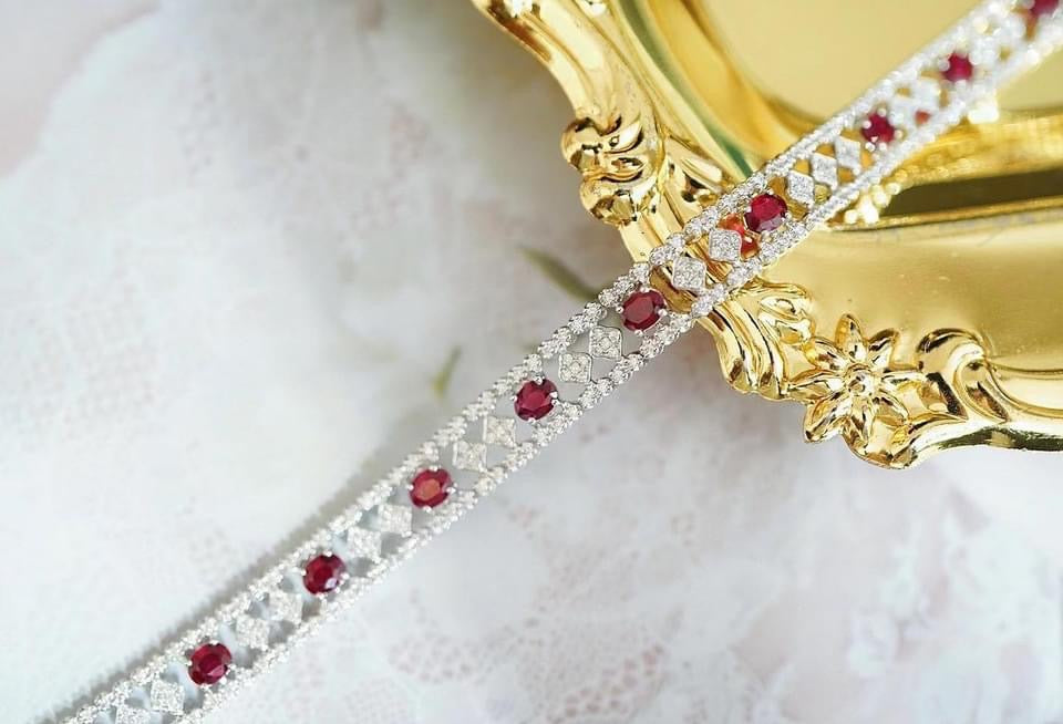 需訂製-18K GOLD RUBY DIAMOND BRACELET