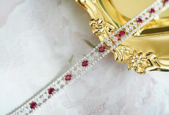 需訂製-18K GOLD RUBY DIAMOND BRACELET